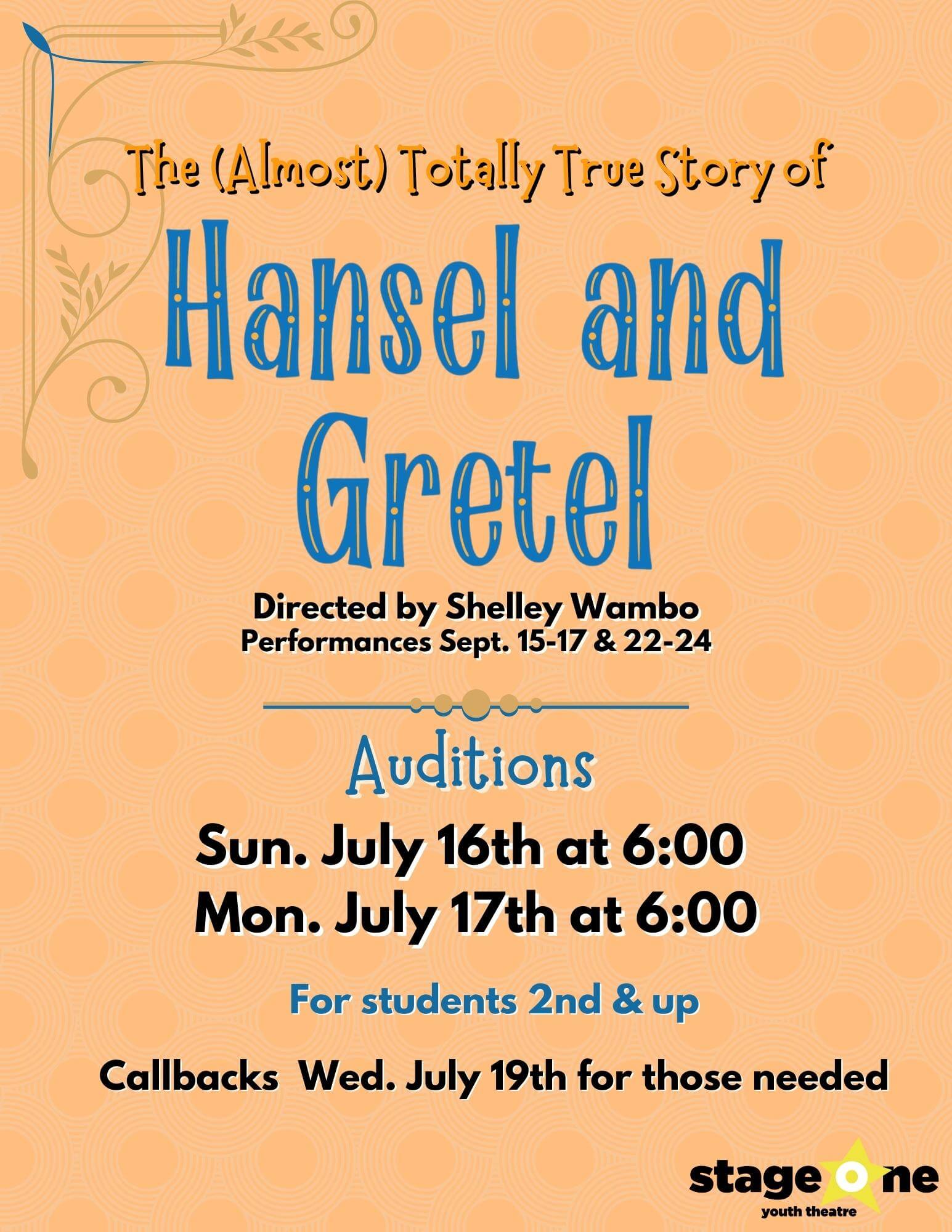 Hansel and Gretel Audition Flyer